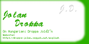 jolan droppa business card